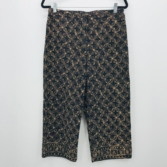 Ralph Lauren Green Tag Tribal Print Crop Pant Black Size 8 - Picture 1 of 6